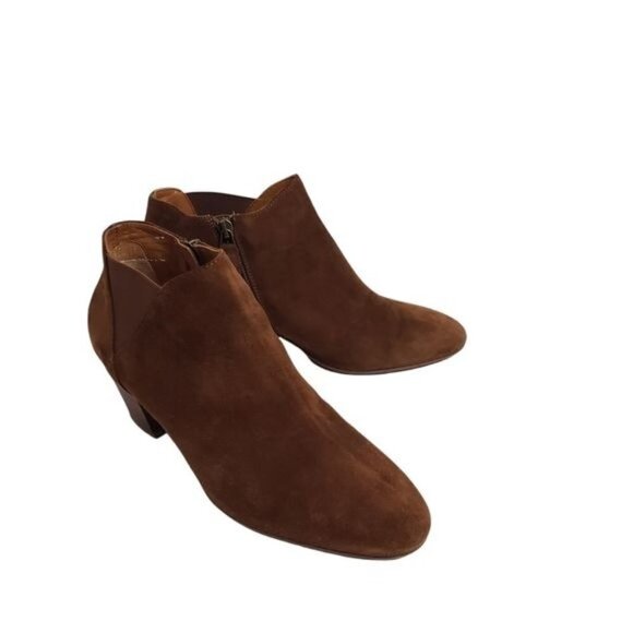 Aquatalia Farrell Waterproof Suede Ankle Booties Size 8.5 in Chesnut Color - Picture 13 of 13